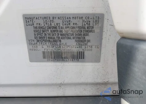 2020 Nissan Kicks Sr Xtronic Cvt from USA, damaged, VIN 3N1CP5DV8LL555770